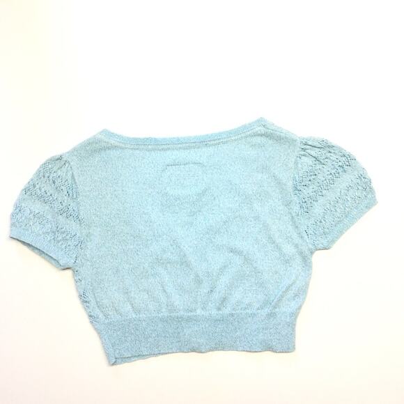 JUSTICE | Girls Crop Sweater Aqua Blue XS 8 - Picture 2 of 3